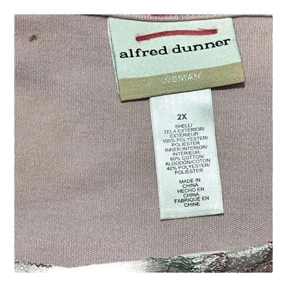 Alfred Dunner Woman Primrose Garden Floral Lace Top 2X Pink NEW Short Sleeve - Picture 2 of 7